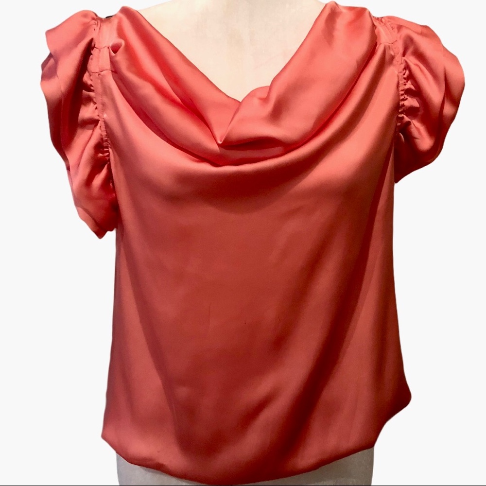Coral Scoop Neck Blouse